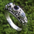 Amethyst and blue topaz cocktail ring, 'Seminyak Blossoms' - Amethyst and Blue Topaz Sterling Silver Floral Ring (image 2) thumbail