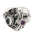 Blue topaz and amethyst cocktail ring, 'Seminyak Dragonfly' - Amethyst & Blue Topaz Sterling Silver Dragonfly Floral Ring (image 2d) thumbail