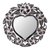 Wall mirror, 'Black Frangipani Heart' - Suar Wood Hand Carved Heart Shaped Floral Wall Mirror thumbail