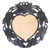 Wall mirror, 'Black Frangipani Heart' - Suar Wood Hand Carved Heart Shaped Floral Wall Mirror (image 2c) thumbail