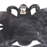 Wall mirror, 'Black Frangipani Heart' - Suar Wood Hand Carved Heart Shaped Floral Wall Mirror