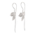 Sterling silver drop earrings, 'Silver Tri Flower' - Artisan Crafted Sterling Silver Floral Drop Earrings