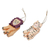 Wood ornaments, 'Tiger and Lion' (pair) - 2 Hand Crafted Tiger and Lion Christmas Hanging Ornaments (image 2b) thumbail