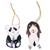Wood ornaments, 'The Pup and the Panda' (pair) - Hand Crafted Dog and Panda Hanging Ornaments Holiday Art (image 2a) thumbail