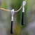 Onyx dangle earrings, 'Black Wand' - Artisan Crafted Onyx and Sterling Silver Dangle Earrings (image 2) thumbail