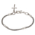 Sterling silver charm bracelet, 'Bamboo Spiritual' - Hand Crafted Sterling Silver Cross Charm Bracelet from Bali (image 2b) thumbail