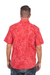 Men's cotton shirt, 'Red Bali Expedition' - Red Cotton Batik Short Sleeve Men's Shirt (image 2d) thumbail