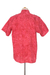 Men's cotton shirt, 'Red Bali Expedition' - Red Cotton Batik Short Sleeve Men's Shirt (image 2g) thumbail