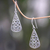 Sterling silver dangle earrings, 'Floral Fern' - Artisan Crafted Sterling Silver Ornate Dangle Earrings thumbail