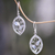 Rainbow moonstone dangle earrings, 'Paradise Leaves' - 925 Sterling Silver Leaf Earrings with Rainbow Moonstone thumbail