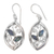 Rainbow moonstone dangle earrings, 'Paradise Leaves' - 925 Sterling Silver Leaf Earrings with Rainbow Moonstone (image 2a) thumbail