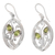 Peridot dangle earrings, 'Paradise Leaves' - Artisan Crafted Sterling Silver Leaf Earrings with Peridot (image 2a) thumbail