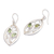 Peridot dangle earrings, 'Paradise Leaves' - Artisan Crafted Sterling Silver Leaf Earrings with Peridot