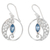 Blue topaz dangle earrings, 'Silver Chili' - Artisan Crafted Blue Topaz and Sterling Silver Earrings