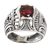 Garnet domed ring, 'Denpasar Temple' - Sterling Silver Domed Ring with Faceted Red Garnet