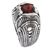 Garnet domed ring, 'Denpasar Temple' - Sterling Silver Domed Ring with Faceted Red Garnet