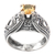 Citrine solitaire ring, 'Sukawati Sun' - Balinese Citrine Solitaire with Sterling Silver Cutouts thumbail