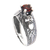 Garnet solitaire ring, 'Sukawati Red' - Balinese Garnet Solitaire Handcrafted in Sterling Silver
