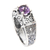 Amethyst cocktail ring, 'Noble Princess' - Amethyst Cocktail Ring in Sterling Silver with Openwork (image 2b) thumbail