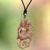Cow bone and leather pendant necklace, 'Mermaid and Seahorse' - Artisan Crafted Leather Necklace with Mermaid Pendant (image 2) thumbail