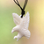 Cow bone and leather pendant necklace, 'Catch the Wind I' - Artisan Crafted Leather Necklace with Eagle Pendant (image 2) thumbail