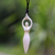 Bone and leather pendant necklace, 'Greet the Sun' - Modern Artisan Crafted Balinese Pendant Necklace (image 2) thumbail