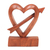 Wood statuette, 'Fall in Love' - Hand-Carved Natural Wood Heart Statuette from Bali thumbail