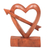 Wood statuette, 'Fall in Love' - Hand-Carved Natural Wood Heart Statuette from Bali (image 2b) thumbail