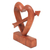 Wood statuette, 'Fall in Love' - Hand-Carved Natural Wood Heart Statuette from Bali (image 2c) thumbail