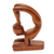 Wood sculpture, 'Abstract Gymnast' - Wood Yoga Sculpture