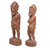 Wood sculptures, 'Ancient Asmat' (pair) - Pair of Suar Wood Man and Woman Sculptures from Bali