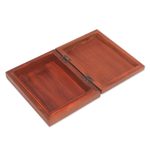 Wood jewelry box, 'Altar' - Artisan Crafted Suar Wood Jewelry Box with Floral Motif