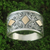 Gold accent sterling silver band ring, 'Stars Over Bali' - Balinese Style Contemporary Silver Ring with Gold Accents (image 2) thumbail