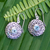 Blue topaz dangle earrings, 'Solar Flares' - Artisan Crafted Balinese Blue Topaz and Silver Earrings