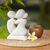 Escultura de piedra caliza, 'Amor apasionado - Escultura romántica balinesa tallada a mano en piedra caliza