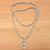 Sterling silver pendant necklace, 'Bamboo Peace' - Sterling Silver Bamboo Motif Peace Symbol Pendant Necklace (image 2) thumbail