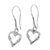 Sterling silver dangle earrings, 'Bamboo Heart' - Balinese Bamboo Motif Sterling Silver Heart Earrings