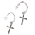 Sterling silver dangle earrings, 'Bamboo Cross' - Sterling Silver Balinese Bamboo Motif Cross Earrings (image 2b) thumbail