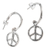 Sterling silver dangle earrings, 'Bamboo Peace' - Sterling Silver Balinese Bamboo Motif Peace Symbol Earrings thumbail