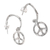 Sterling silver dangle earrings, 'Bamboo Peace' - Sterling Silver Balinese Bamboo Motif Peace Symbol Earrings