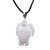 Bone and leather pendant necklace, 'White Turtle' - Hand Crafted White Turtle Pendant on Leather Cord Necklace thumbail