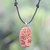 Bone and leather pendant necklace, 'Sacred Banyan Tree' - Leather Tree Theme Necklace with a Hand Carved Bone Pendant