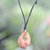 Bone and leather pendant necklace, 'Antique Fish Hook' - Black Bone Unisex Hand Carved Bone Necklace (image 2) thumbail