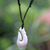 Bone pendant necklace, 'Balinese Fish Hook' - Fish Hook Bone Pendant Necklace with Leather Cord from Bali (image 2) thumbail