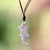 Bone and leather pendant necklace, 'White Lizard Totem' - Artisan Crafted Lizard Pendant Necklace in Leather and Bone (image 2) thumbail