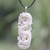 Bone and leather pendant necklace, 'White Dragon Guardian' - Hand Carved White Dragon Pendant & Leather Cord Necklace