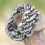 Men's band ring, 'Last Hero' - Hand Crafted Sterling Silver Ring with Twisted Chain Motif (image 2) thumbail