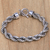 Sterling silver chain bracelet, 'Spiral Bound' - Artisan Crafted Sterling Silver Bracelet with Rope Motif (image 2) thumbail
