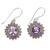 Amethyst dangle earrings, 'Purple Sunshine' - Hand Crafted Amethyst and Sterling Silver Dangle Earrings