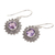 Amethyst dangle earrings, 'Purple Sunshine' - Hand Crafted Amethyst and Sterling Silver Dangle Earrings